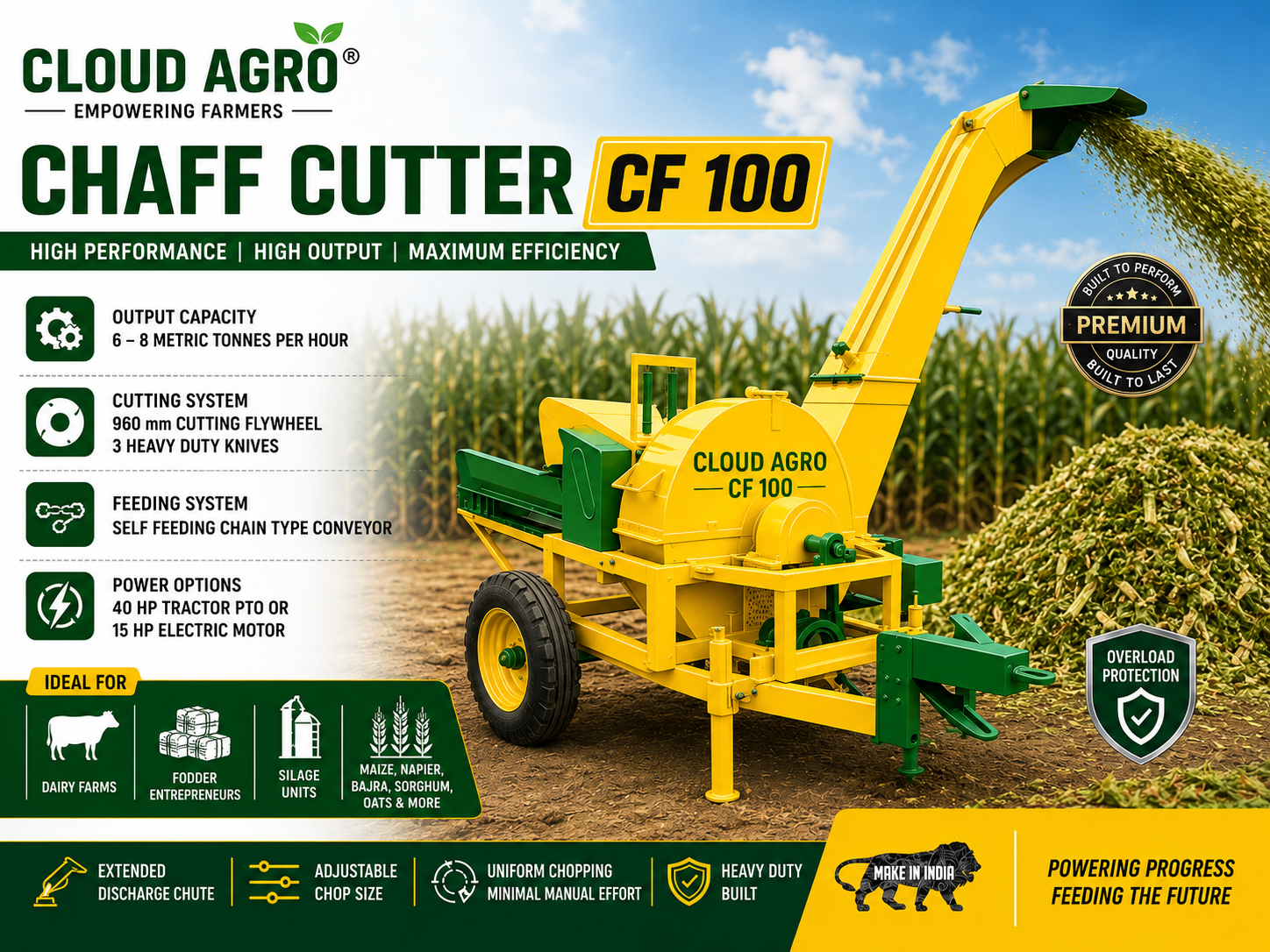 CHAFF CUTTER CF-100 — tractor-mounted harvester